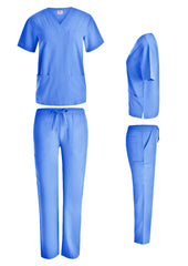 Unisex 4-Way Stretch Straight Leg Scrub Set