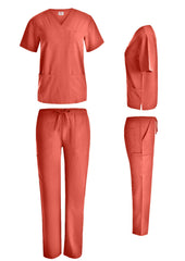 Unisex 4-Way Stretch Straight Leg Scrub Set